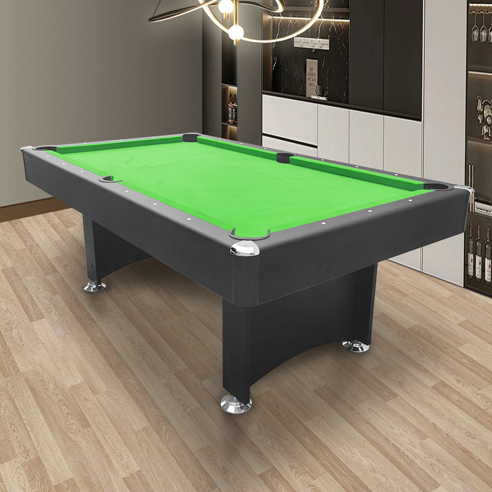 CUETIQ 7FT Modern Design Pool Table Snooker Billiard Table Black Frame With Free Accessories