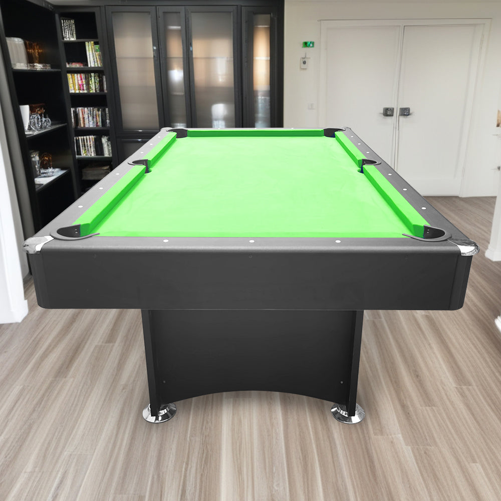 CUETIQ 7FT Modern Design Pool Table Snooker Billiard Table Black Frame With Free Accessories