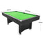 CUETIQ 7FT Modern Design Pool Table Snooker Billiard Table Black Frame With Free Accessories