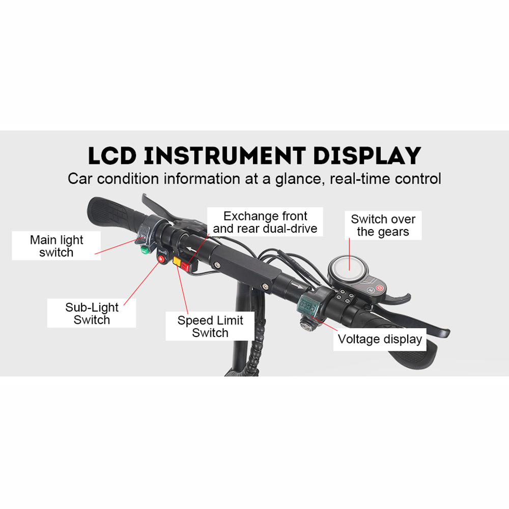 GLIDER 11SQSD Dual Motors* 1000W Electric Scooter w/ Seat 48V 13AH Battery