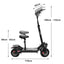 GLIDER 11SQSD Dual Motors* 1000W Electric Scooter w/ Seat 48V 13AH Battery