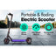 GLIDER M365 Blue LED Strip Electric Scooter Foldable Motorised Scooter Honeycomb Tires With Shock Absorber A11E - Black