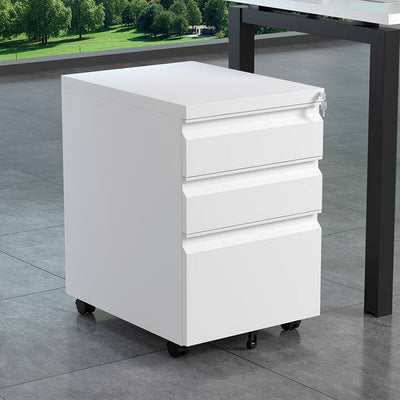 LIVARA 3 Drawers Mobile Filing Cabinet with Lock Home Office