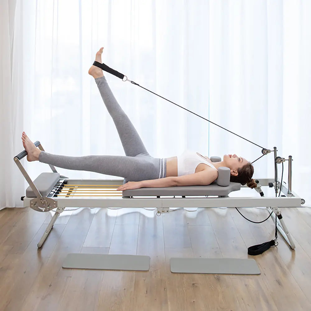 FLEXIO Multi-purpose Foldable Steel Frame Pilates Reformer Pilates Tables - Beige