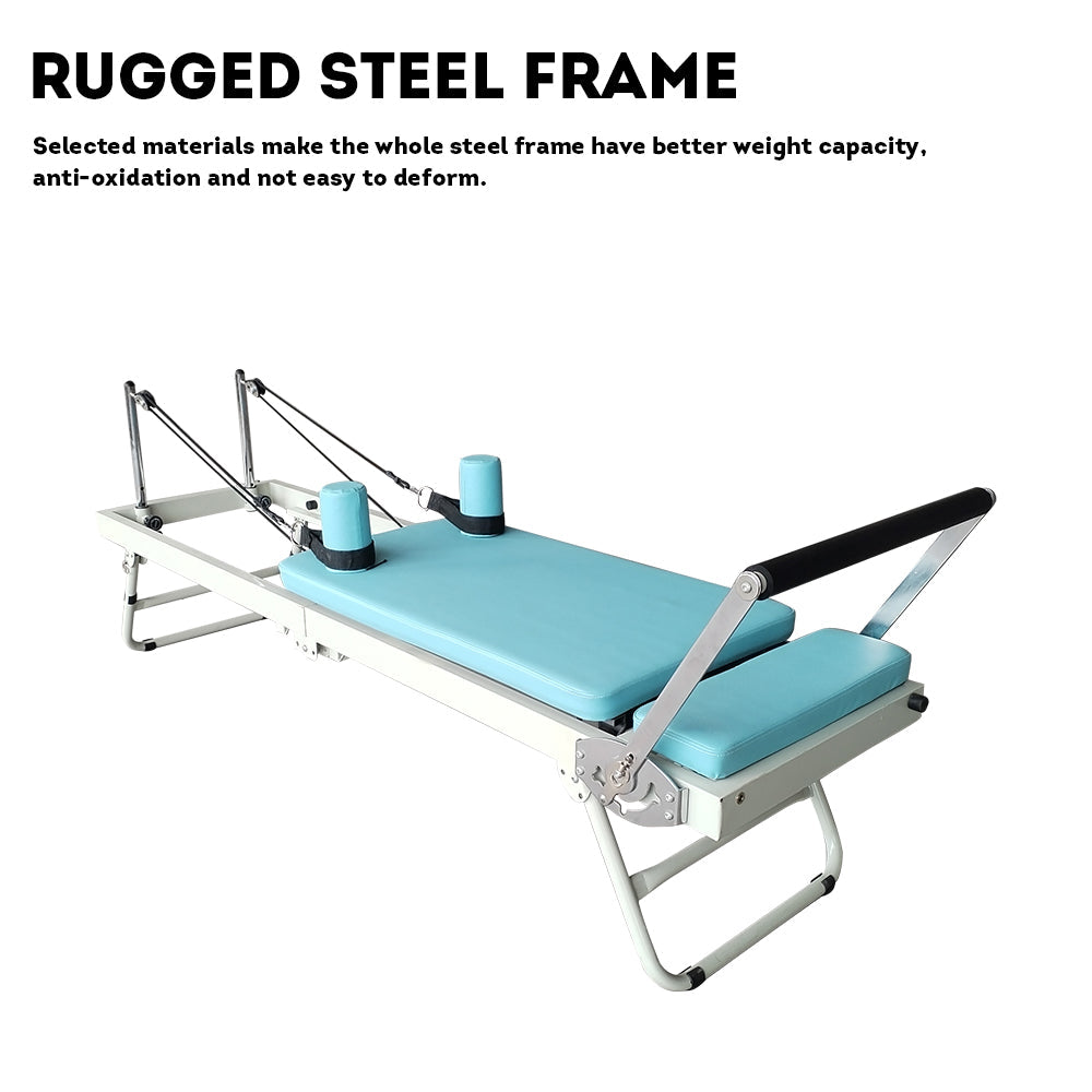 FLEXIO Multi-purpose Foldable Steel Frame Pilates Reformer Pilates Tables - Blue