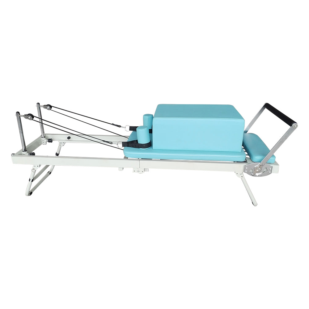 FLEXIO Multi-purpose Foldable Steel Frame Pilates Reformer Pilates Tables With Square Box - Blue