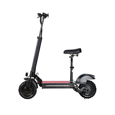 GLIDER 11SQ Dual Motors 800W&1000W 11 Inches  Electric Scooter w/ Seat Vacuum Tyre Front& Rear Suspension - Black
