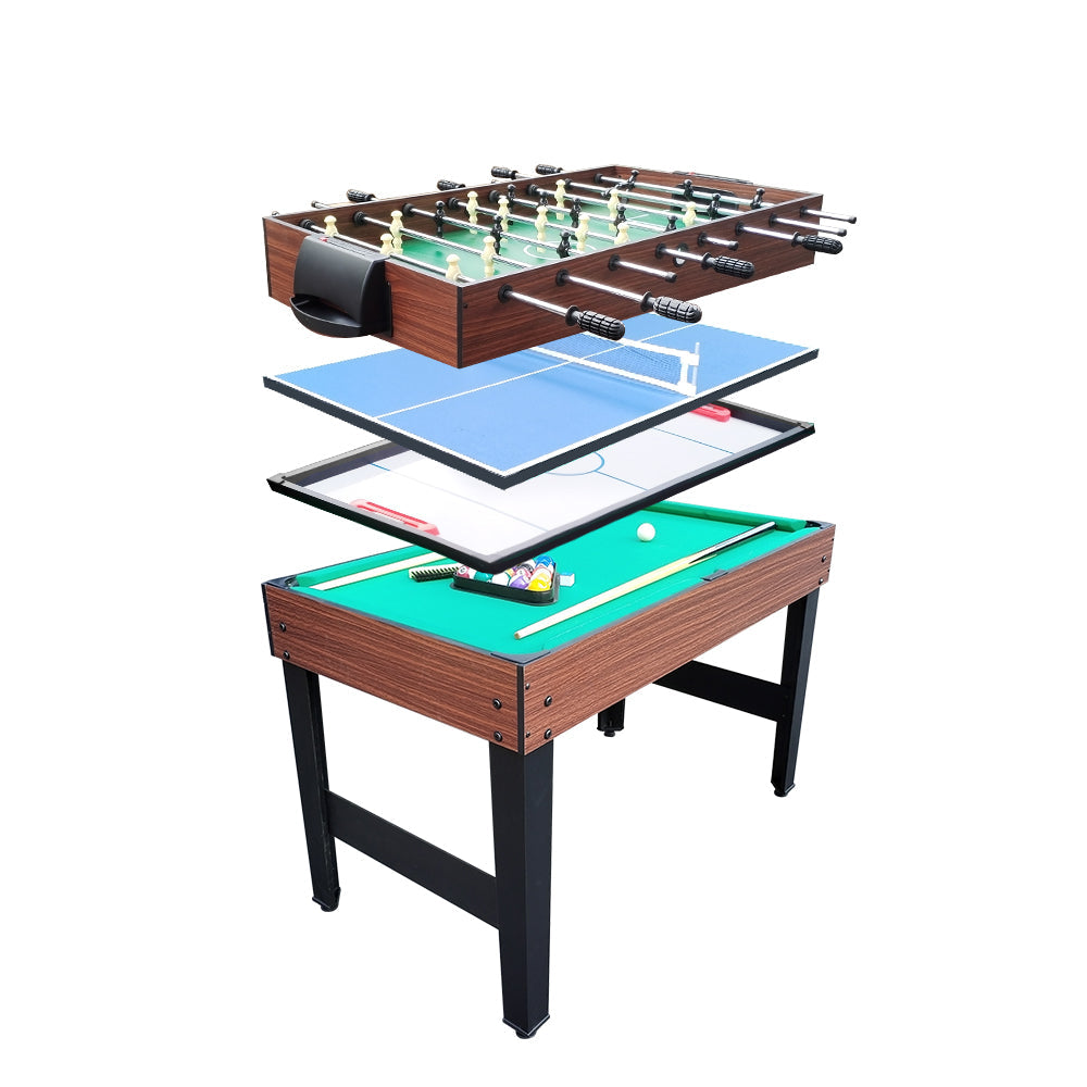 KICKSY 4FT 4-In-1 Multifunctional Soccer Table - Pool/ Air Hockey/ Table Tennis/ Football