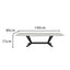 LUXORA DT1061 Minimalist Style 140-160-180-200cm Sintered Stone Dining Table-White&Black