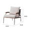 LIVARA EC1218 White Wax Wood Stainless Steel Legs Fabric Leisure Chair