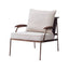 LIVARA EC1218 White Wax Wood Stainless Steel Legs Fabric Leisure Chair