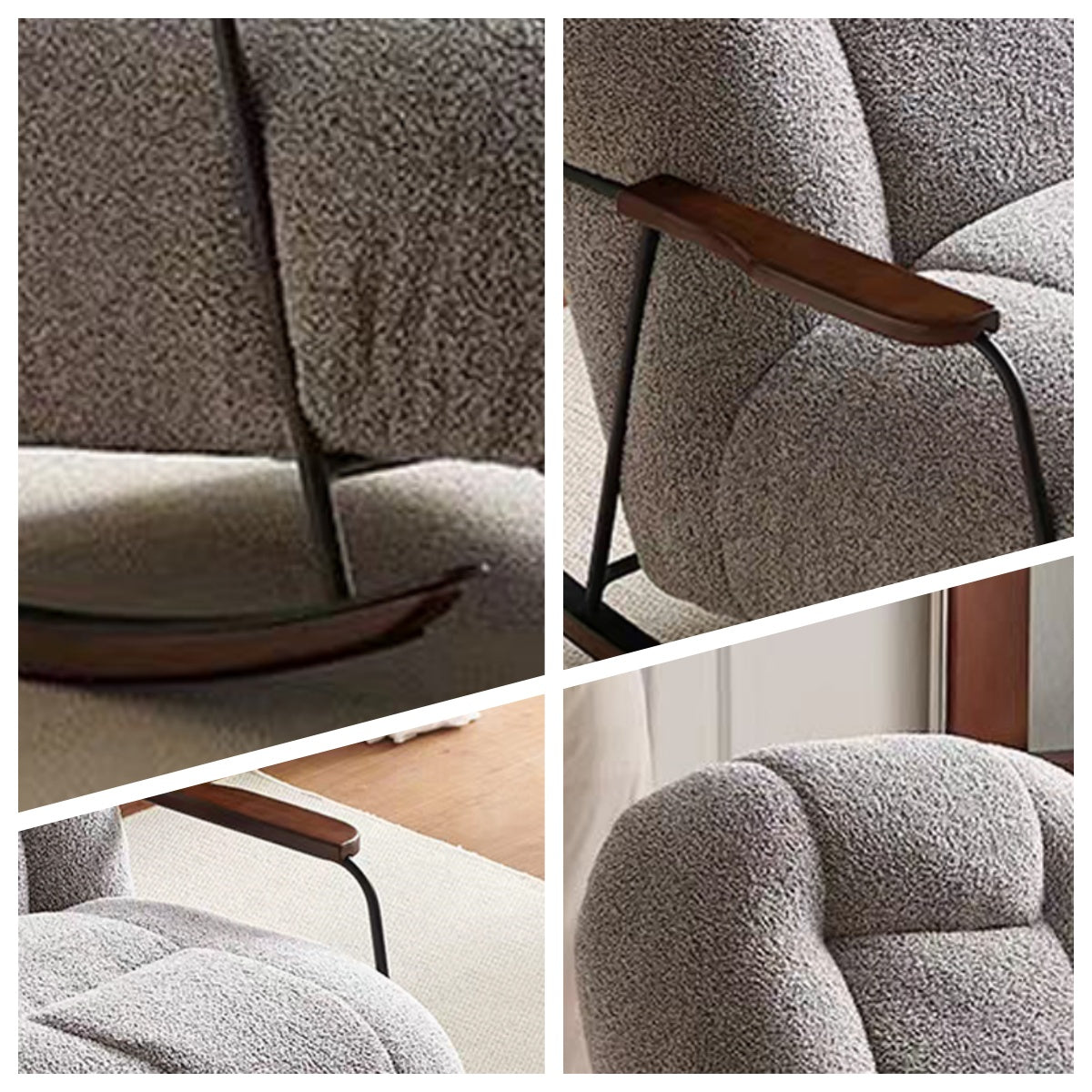LIVARA EC1245 Minimalist Style Iron Lamb Fleece Swing Chair