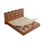 LIVARA Model-1060 150cm/180cm Waxed Leather Fabric Bed Solid Wood Frame