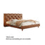 LIVARA Model-1061 150cm/180cm Waxed Leather Fabric Bed Solid Wood Frame