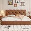 LIVARA Model-1061 150cm/180cm Waxed Leather Fabric Bed Solid Wood Frame