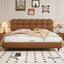 LIVARA Model-1062 150cm/180cm Lambswool Fabric Bed Solid Wood Frame