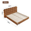 LIVARA Model-1062 150cm/180cm Lambswool Fabric Bed Solid Wood Frame