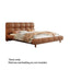 LIVARA Model-1063 150cm/180cm Waxed Leather Fabric Bed Solid Wood Frame