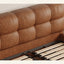 LIVARA Model-1063 150cm/180cm Waxed Leather Fabric Bed Solid Wood Frame