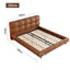 LIVARA Model-1063 150cm/180cm Waxed Leather Fabric Bed Solid Wood Frame