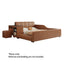 LIVARA Model-1066 120cm/135cm/150cm/180cm Waxed Leather Fabric Bed Solid Wood Frame With Desk