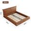 LIVARA Model-1068 150cm/180cm Waxed Leather Fabric Bed Solid Wood Frame