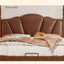 LIVARA Model-2001 150cm/180cm Waxed Leather Fabric Bed Solid Wood Frame