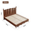 LIVARA Model-2002 150cm/180cm Waxed Leather Fabric Bed Solid Wood Frame