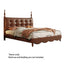 LIVARA Model-2003 150cm/180cm Waxed Leather Fabric Bed Solid Wood Frame