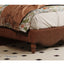 LIVARA Model-2003 150cm/180cm Waxed Leather Fabric Bed Solid Wood Frame