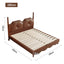 LIVARA Model-2004 150cm/180cm Waxed Leather Fabric Bed Solid Wood Frame