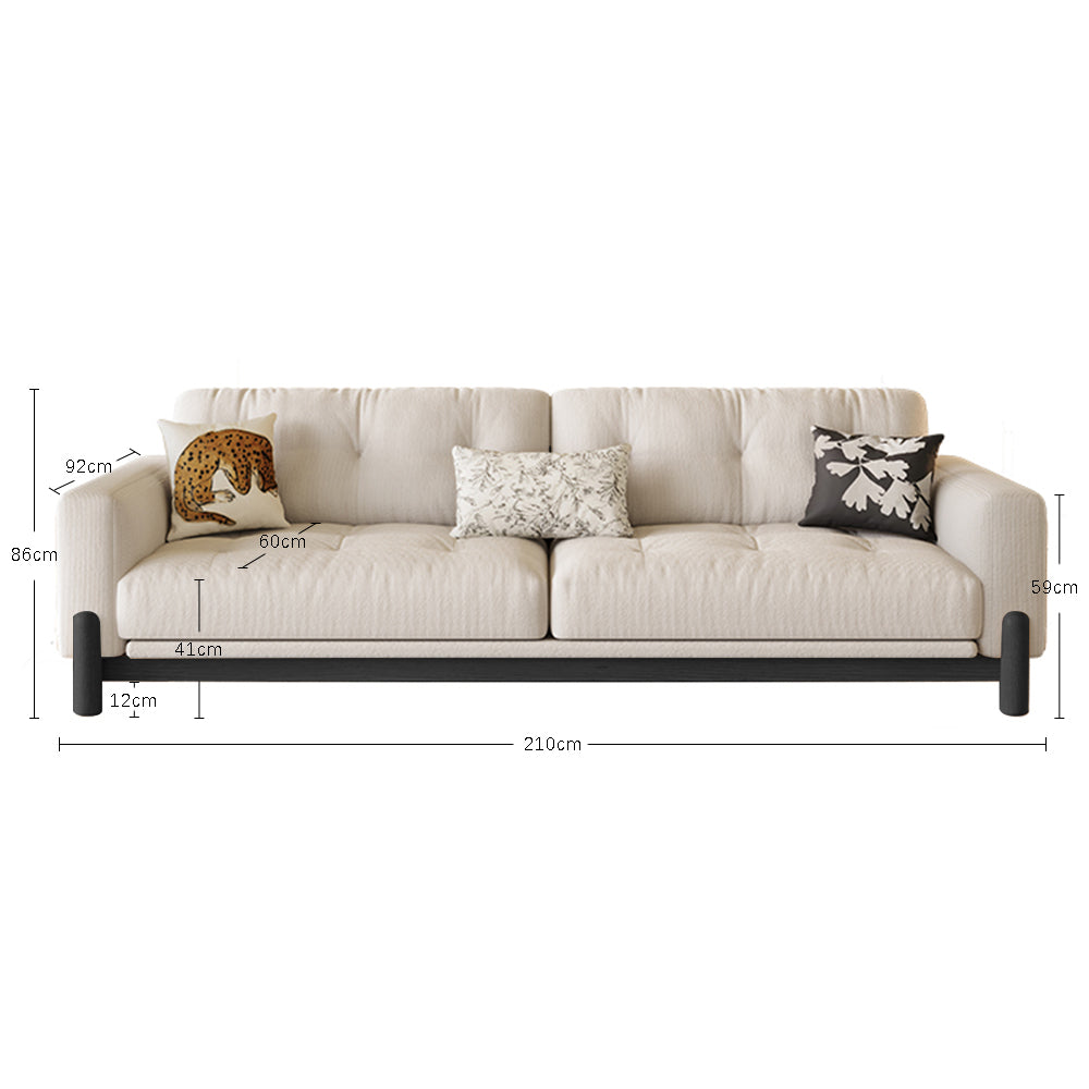 LIVARA 8113 Vintage-style Series 180-280cm Sofa With Throw Pillows