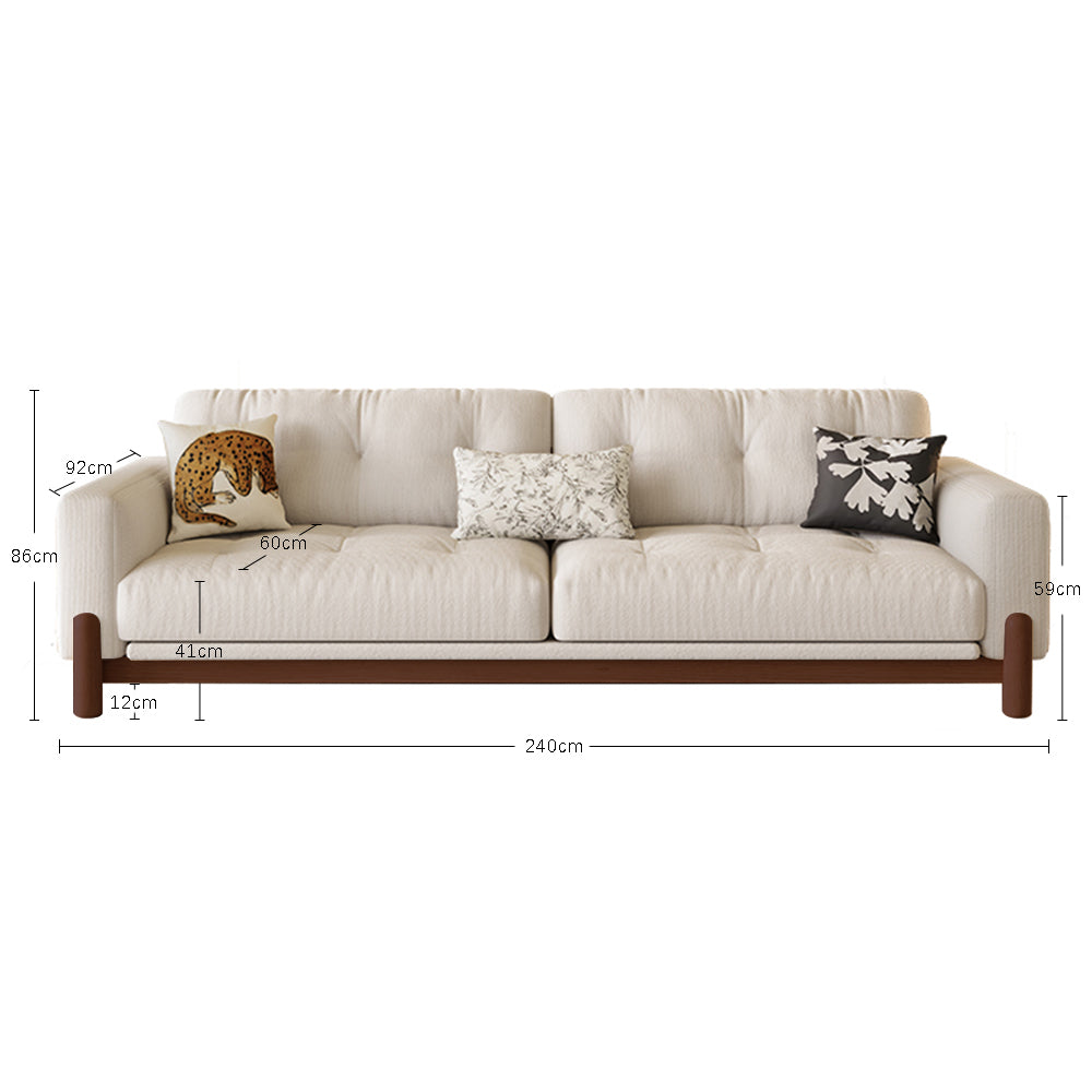LIVARA 8113 Vintage-style Series 180-280cm Sofa With Throw Pillows