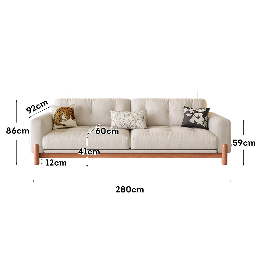 LIVARA 8114 Vintage Style Geometric Design Sofa 180-280cm with Cushions