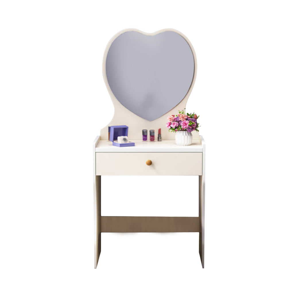 LIVARA 50CM Length Heart-shaped Mirror Dressing Table With Stool