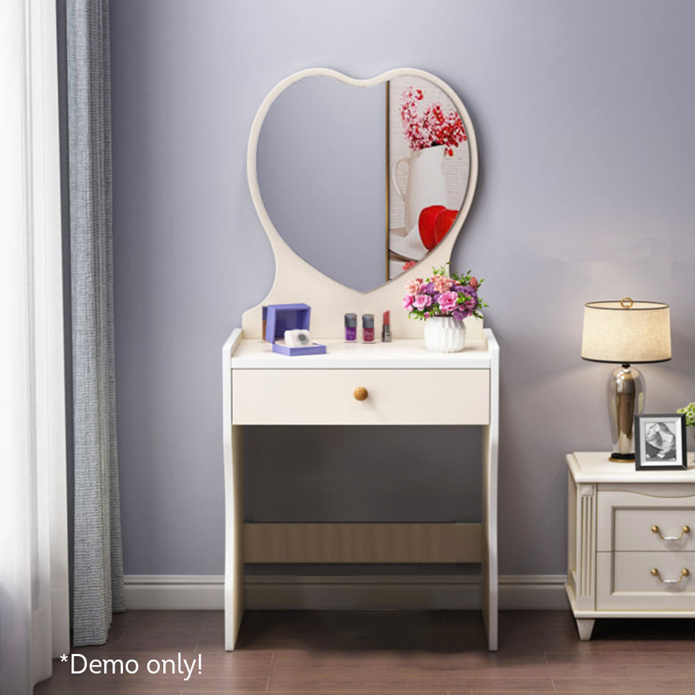 LIVARA 50CM Length Heart-shaped Mirror Dressing Table With Stool