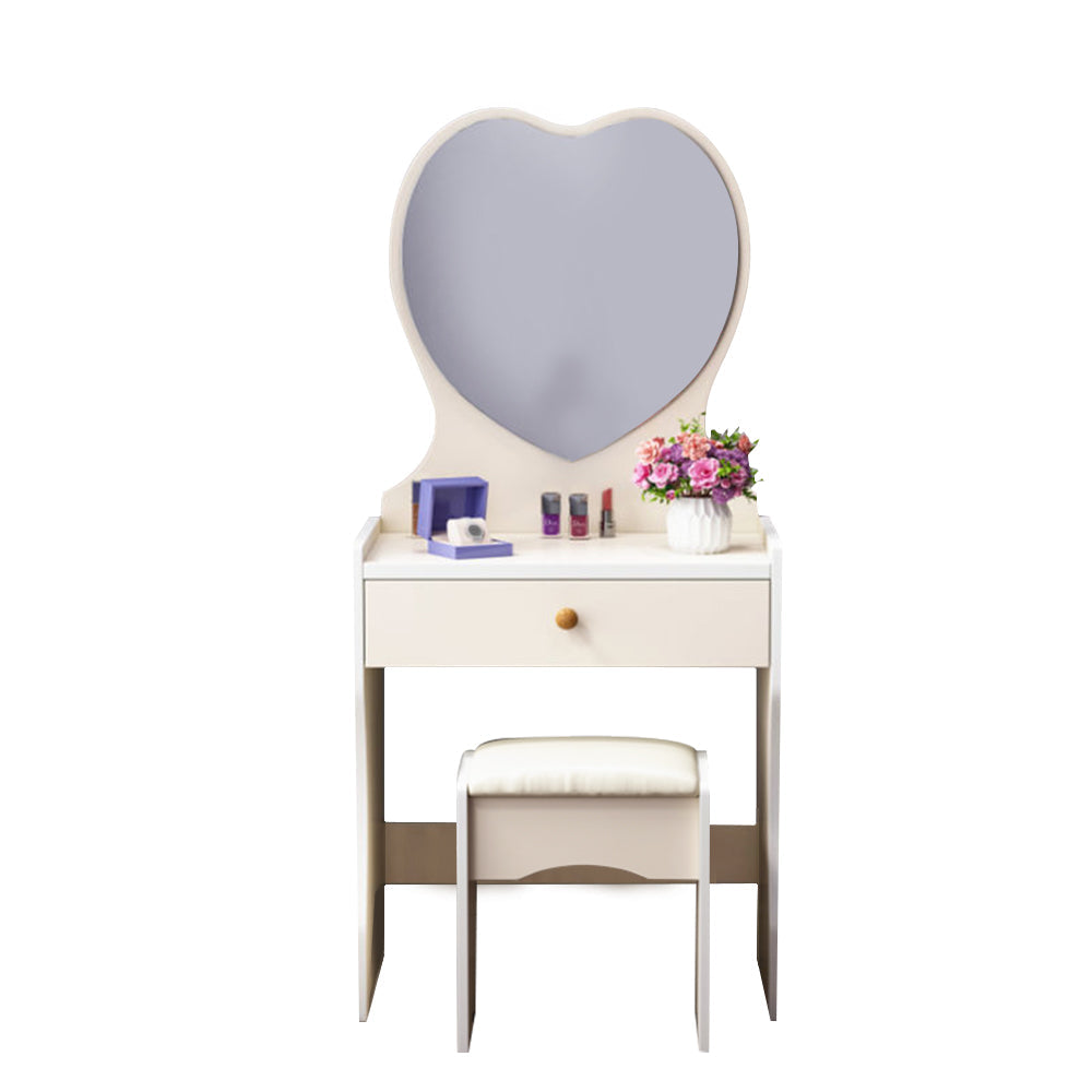 LIVARA 50CM Length Heart-shaped Mirror Dressing Table With Stool