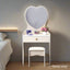 LIVARA 50CM Length Heart-shaped Mirror Dressing Table With Stool