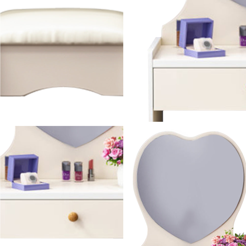 LIVARA 50CM Length Heart-shaped Mirror Dressing Table With Stool