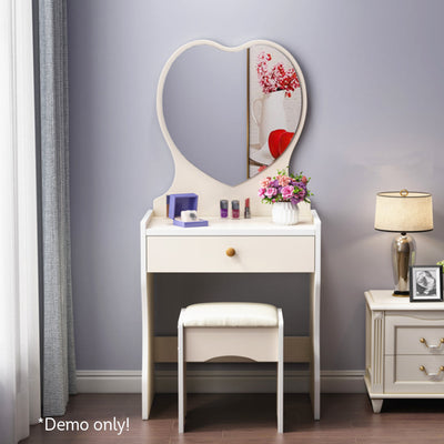 LIVARA 50CM Length Heart-shaped Mirror Dressing Table With Stool