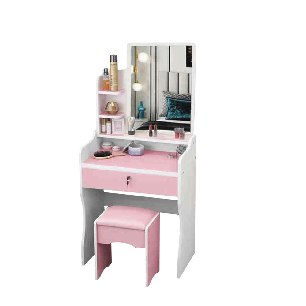 LIVARA 50CM Length Square Mirror Dressing Table With Stool