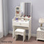 LIVARA 50CM Length Square Mirror Dressing Table With Stool