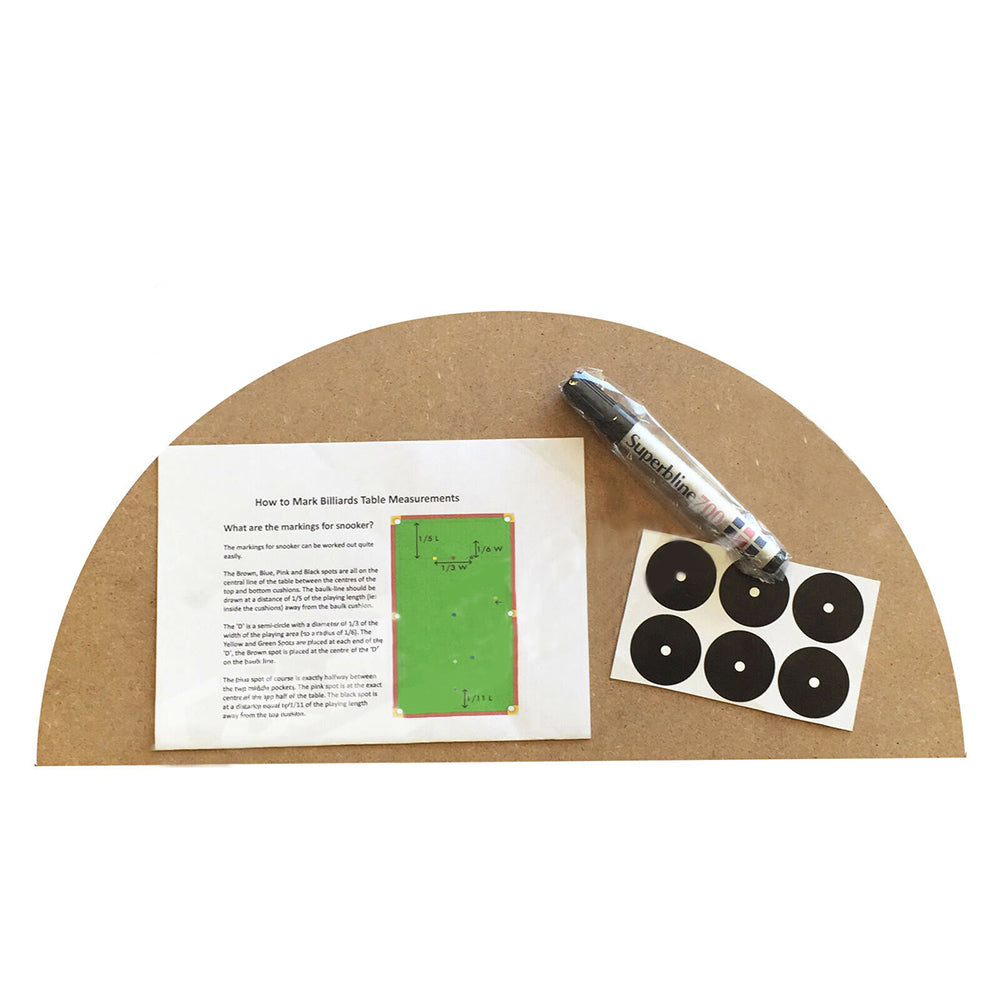 Marking Kit for 7FT 8FT 9FT Pool Snooker Billiard Table Instruction & Pen