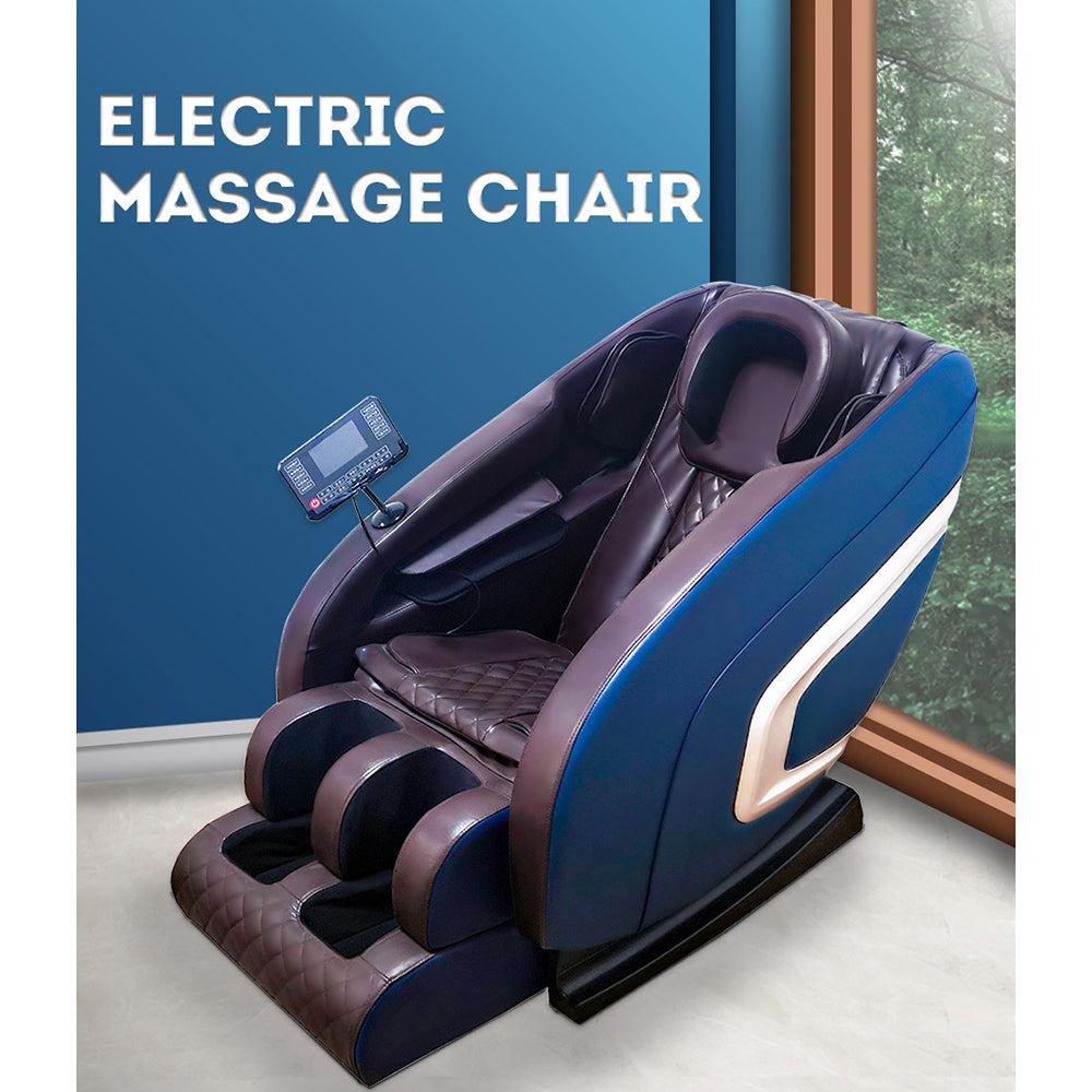 RELAXA MC-A6 Massage Chair with Zero Gravity Roller Wheels Underfeet -Blue