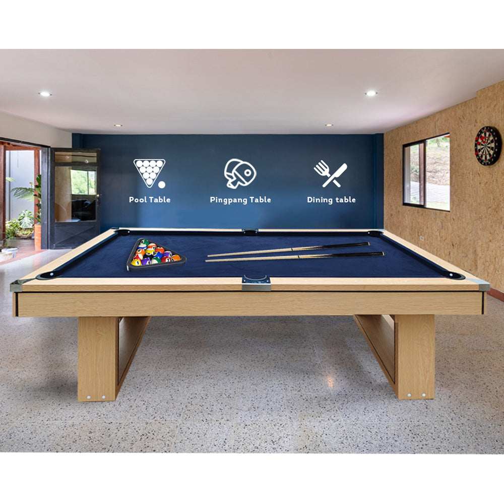 CUETIQ 7FT 3-IN-1 Simple Modern Pool Table/ Billards Table/ Pingpong Table/ Dining Table With Free Accessories