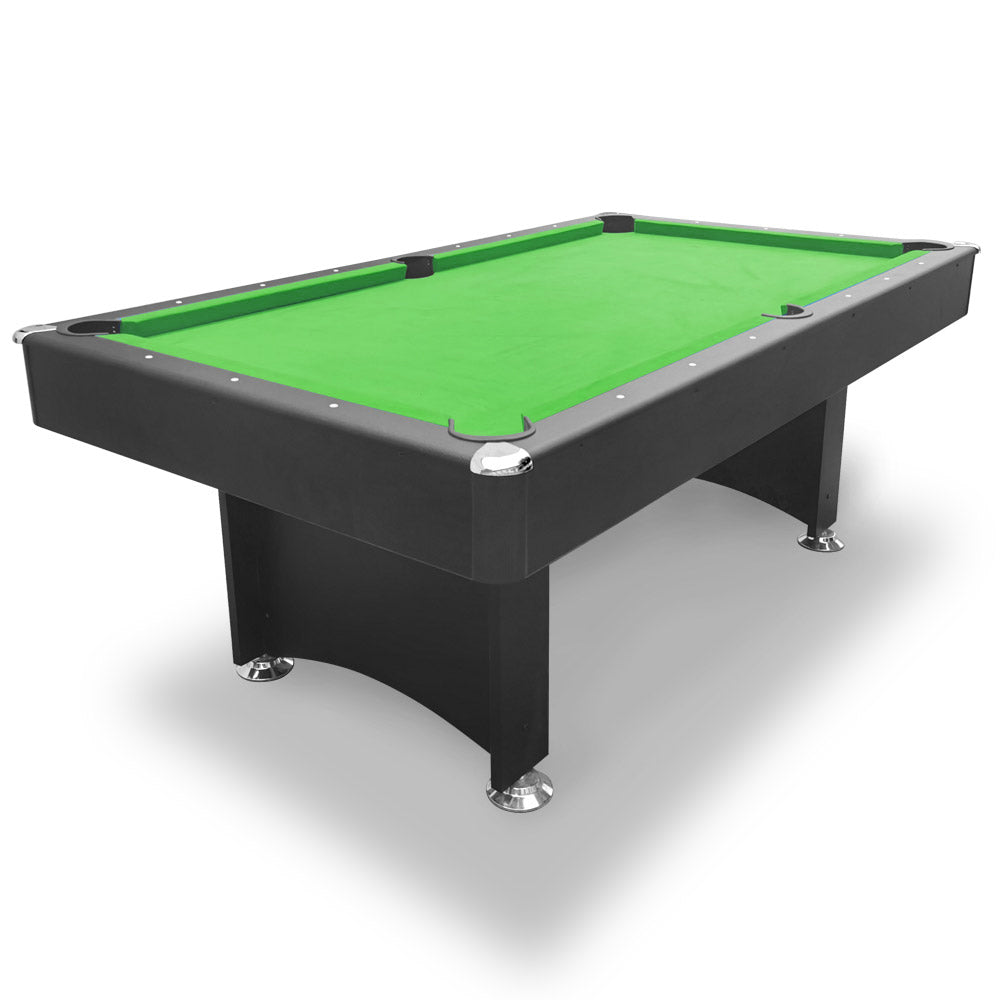 CUETIQ 7FT Modern Design Pool Table Snooker Billiard Table Black Frame With Free Accessories