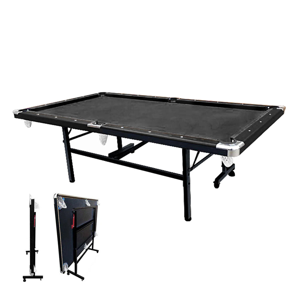 CUETIQ 7FT Foldable Pool Table Billiard Table Free Accessory For Small Room