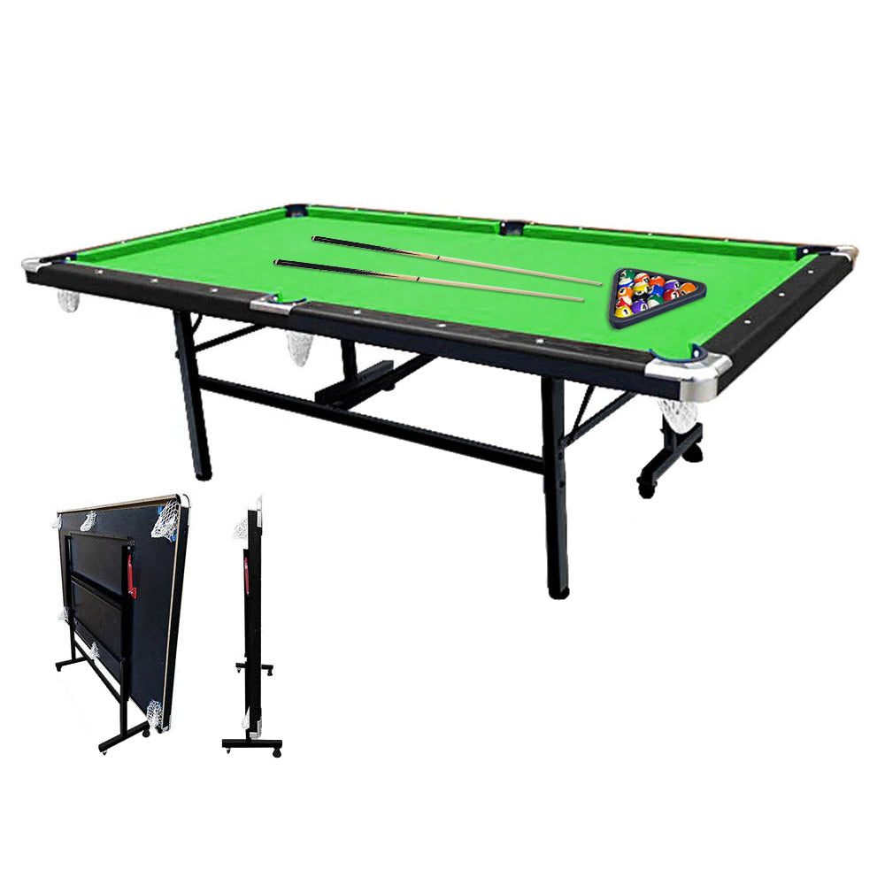 CUETIQ 7FT Foldable Pool Table Billiard Table Free Accessory For Small Room