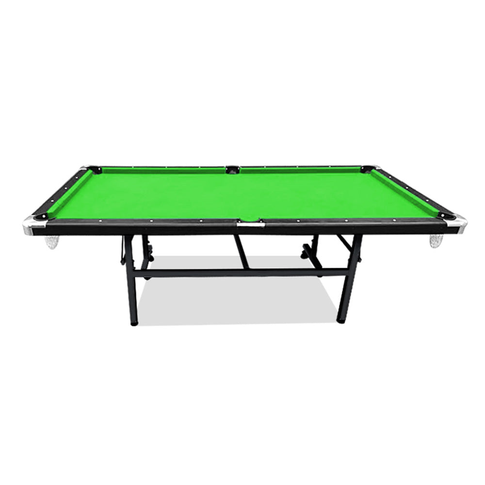 CUETIQ  8FT Foldable Pool Table Blue/Red/Green/Black Felt Billiard Table Free Accessory for Small Room