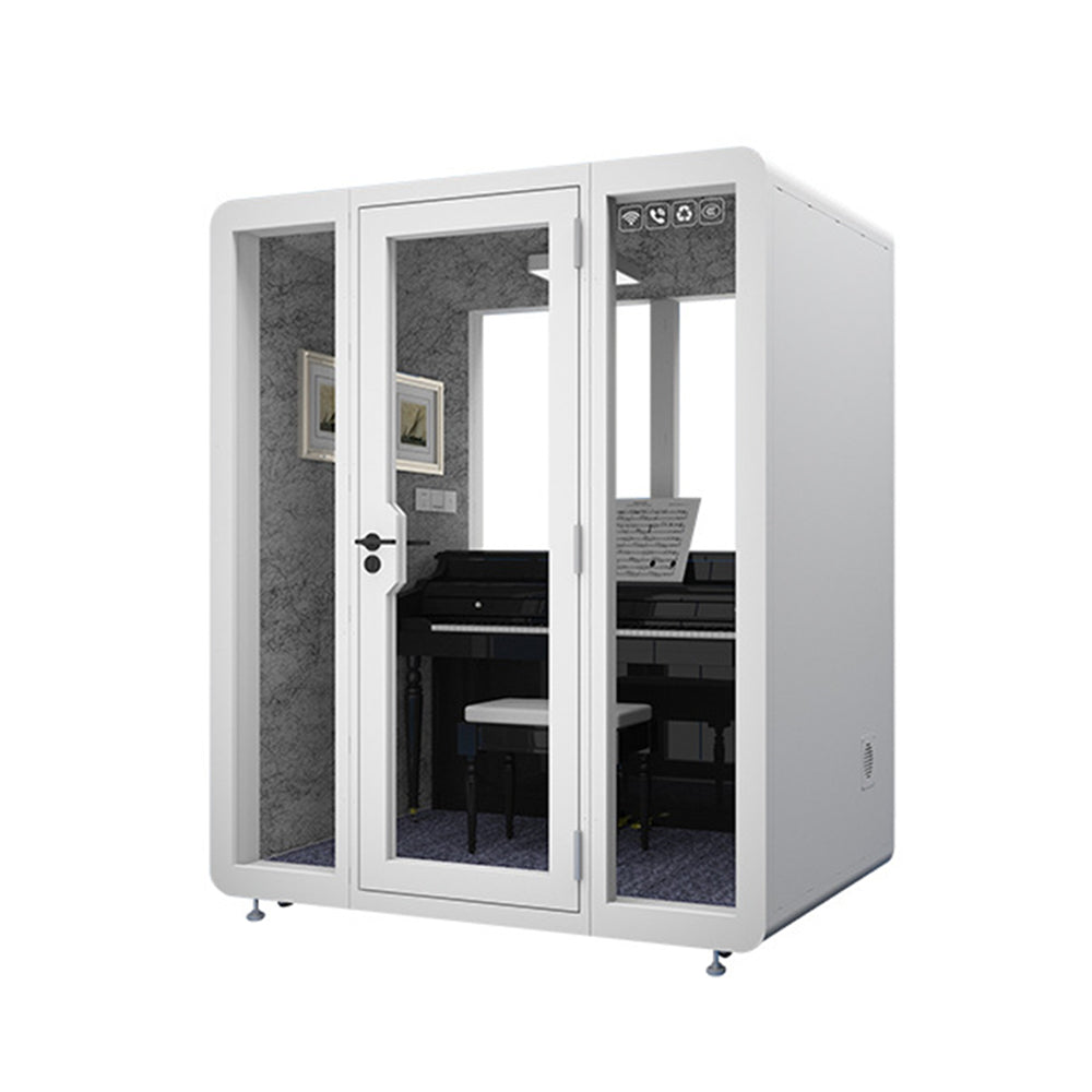 MODERA 1.8x1.5m Movable Soundproof Booth W/ Carpet - White